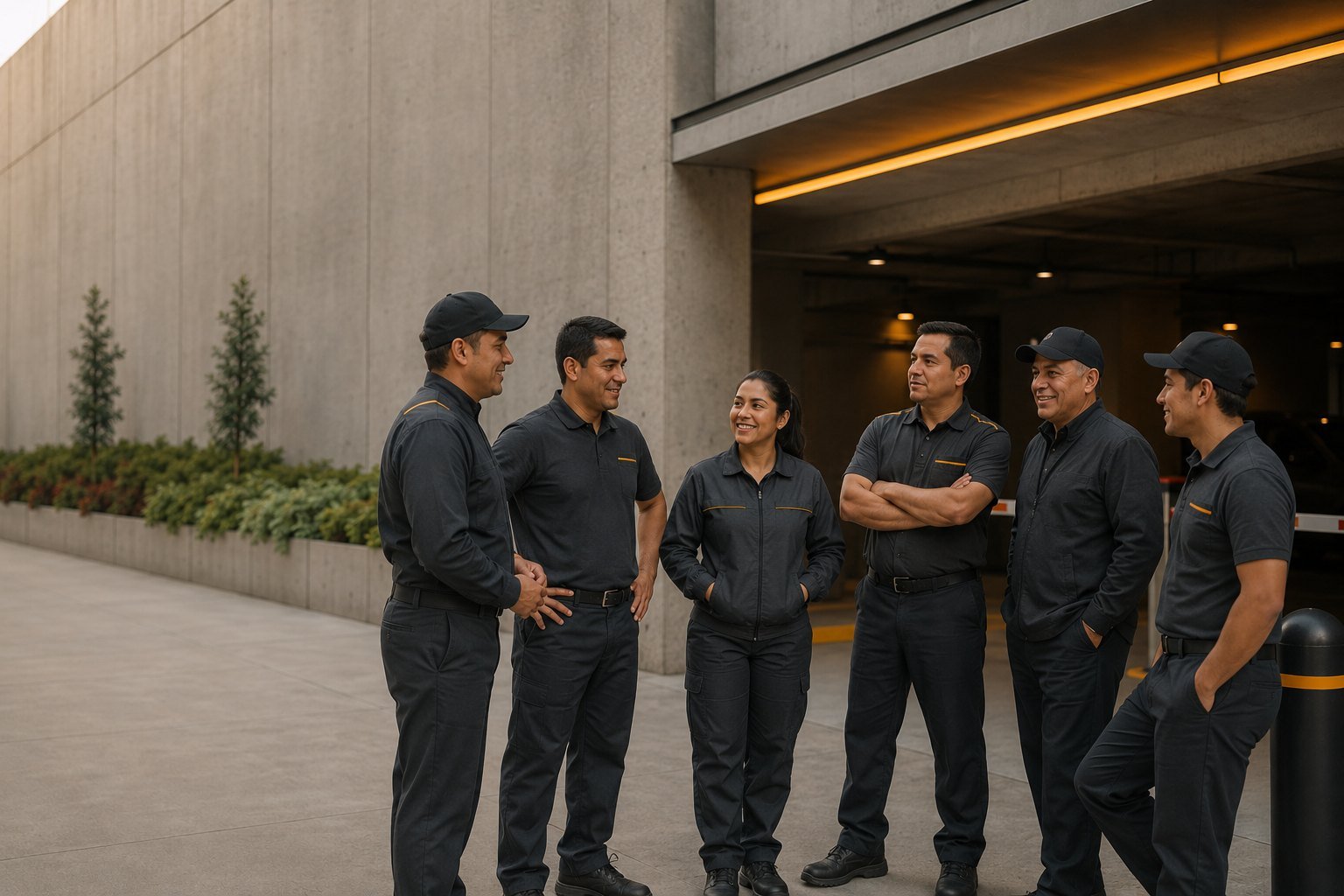 Equipo de valet y operación de Stop Parking en la entrada de una playa